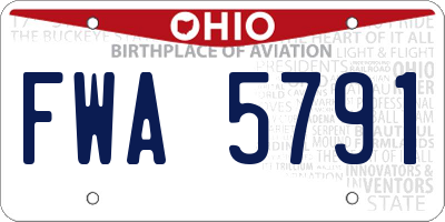 OH license plate FWA5791