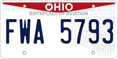 OH license plate FWA5793