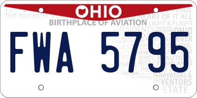 OH license plate FWA5795