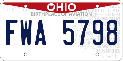 OH license plate FWA5798