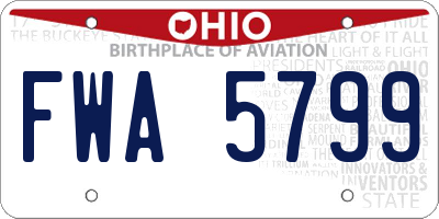 OH license plate FWA5799