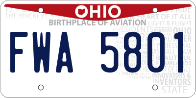 OH license plate FWA5801