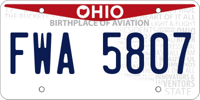 OH license plate FWA5807