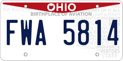 OH license plate FWA5814
