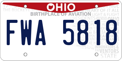 OH license plate FWA5818