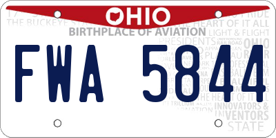 OH license plate FWA5844