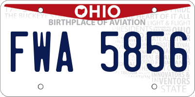 OH license plate FWA5856