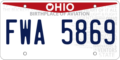 OH license plate FWA5869