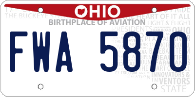 OH license plate FWA5870