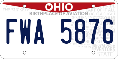 OH license plate FWA5876