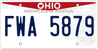 OH license plate FWA5879