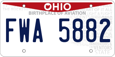 OH license plate FWA5882