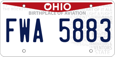 OH license plate FWA5883