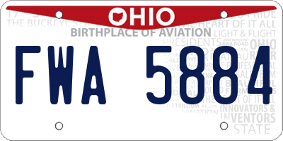 OH license plate FWA5884