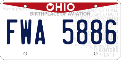 OH license plate FWA5886