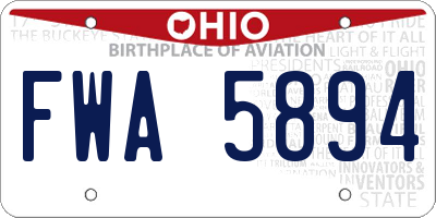 OH license plate FWA5894