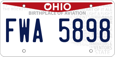 OH license plate FWA5898