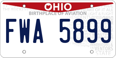 OH license plate FWA5899