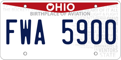 OH license plate FWA5900