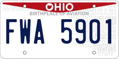 OH license plate FWA5901