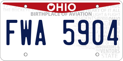 OH license plate FWA5904