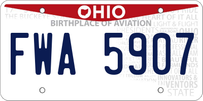 OH license plate FWA5907