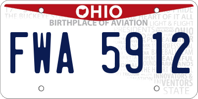 OH license plate FWA5912