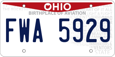 OH license plate FWA5929