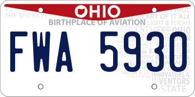 OH license plate FWA5930