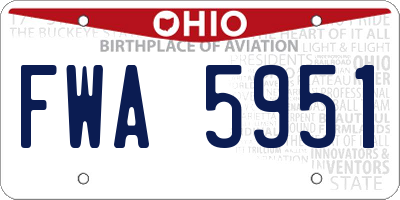 OH license plate FWA5951