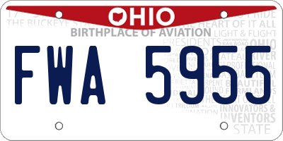 OH license plate FWA5955