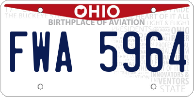 OH license plate FWA5964