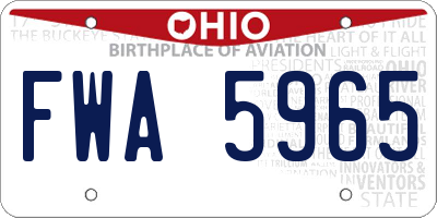 OH license plate FWA5965