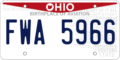 OH license plate FWA5966