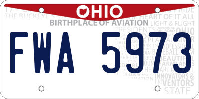 OH license plate FWA5973