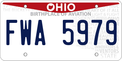 OH license plate FWA5979