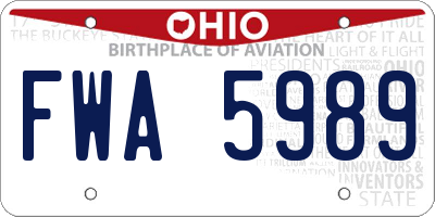 OH license plate FWA5989