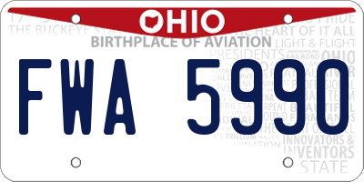 OH license plate FWA5990