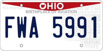 OH license plate FWA5991