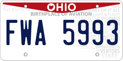 OH license plate FWA5993