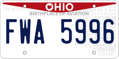 OH license plate FWA5996