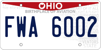 OH license plate FWA6002