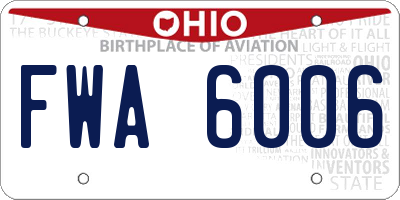 OH license plate FWA6006