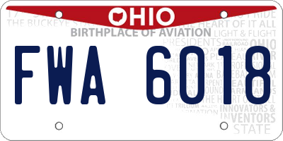 OH license plate FWA6018
