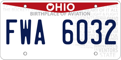 OH license plate FWA6032