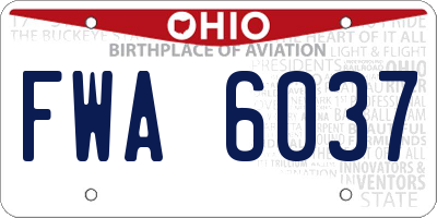 OH license plate FWA6037