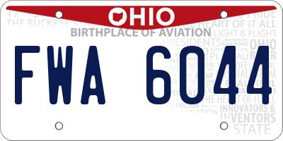 OH license plate FWA6044