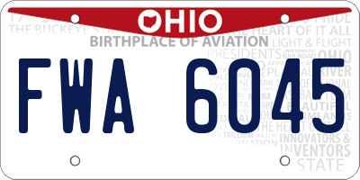 OH license plate FWA6045