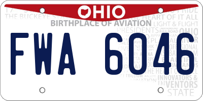 OH license plate FWA6046