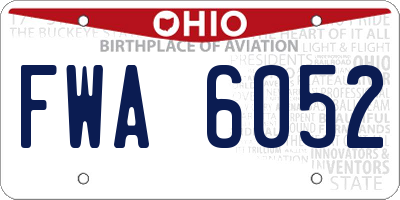 OH license plate FWA6052